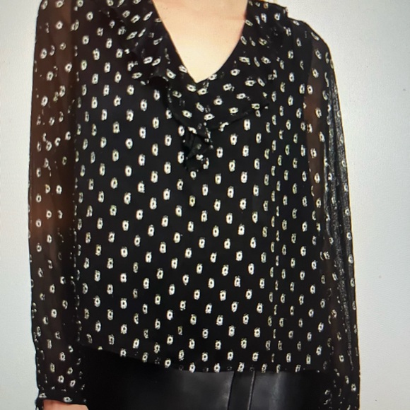 LOFT Metallic Clip Ruffle Blouse - Picture 6 of 6